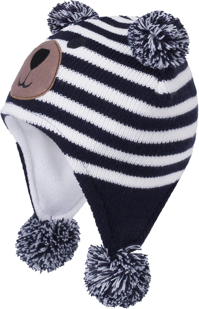 LANGZHEN Toddler Kids Infant Winter Hat, Earflap Knit Warm Cap Fleece Lined - Image 2