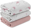 Muslin Swaddle Blankets for Newborn, 3 Pack Breathable Soft Receiving Blanket by LYRICHOMBABY