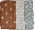 Mebie Baby Burp Cloths, Woods Print 3-Pack, Muslin Burp Cloth Set by MebieBaby