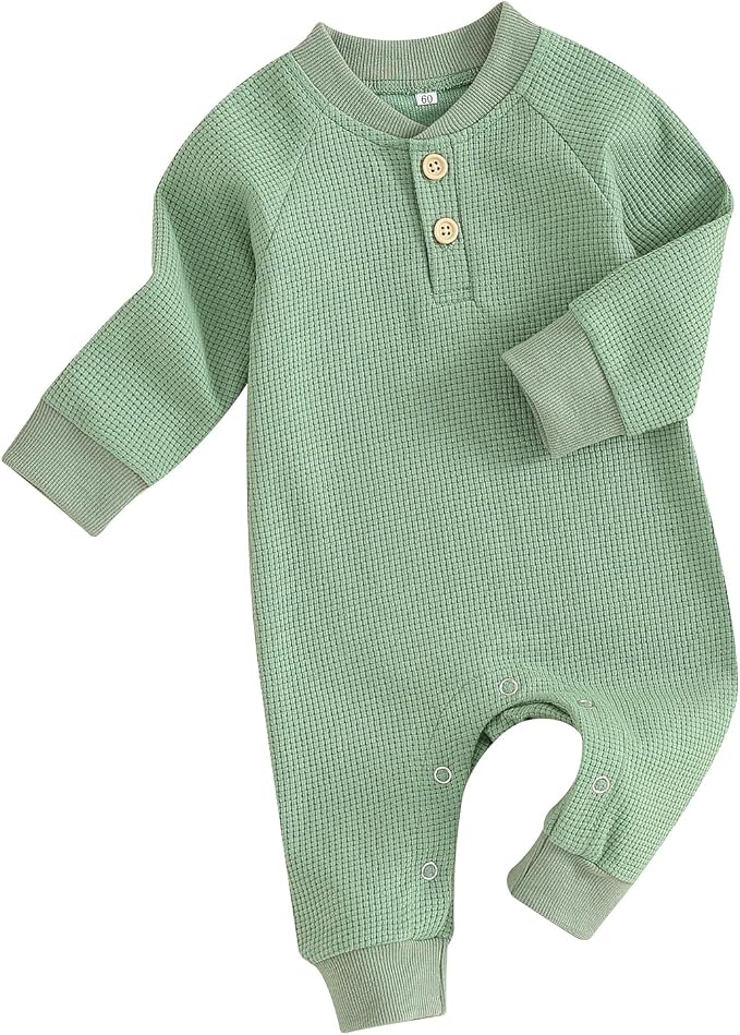 Kuriozud Newborn Infant Unisex Baby Boy Girl Clothes Button Romper Jumpsuit by Kuriozud