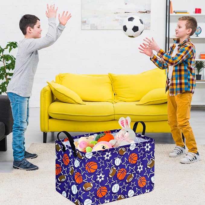 Rectangle Balls Pattern Kids Gift Storage Shelf Organizer Box Clothes Laundry - Image 5