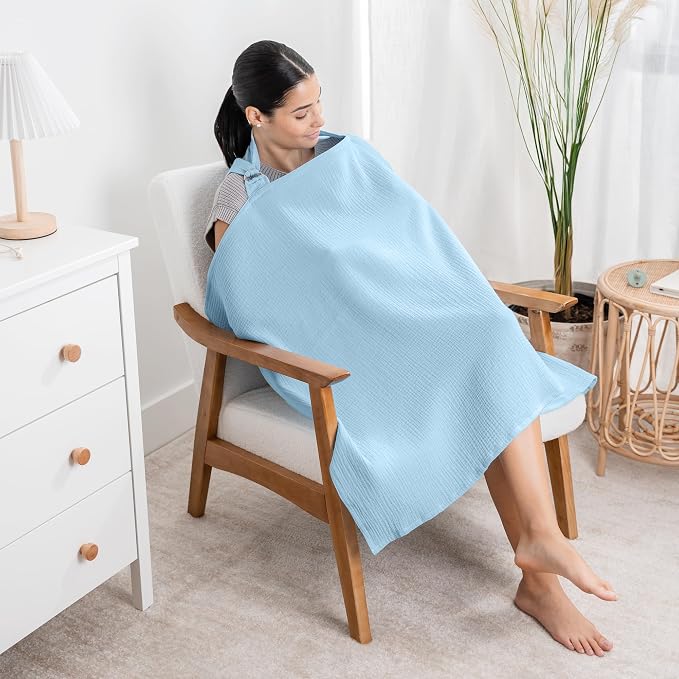 Comfy Cubs Muslin Nursing Cover, 100% Muslin Breastfeeding Cover - Image 2