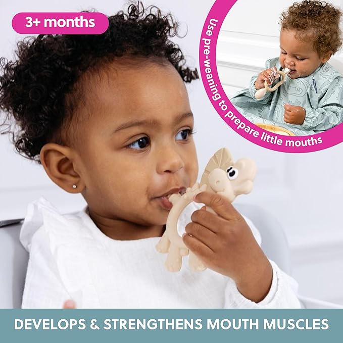 Bibado - Dotty The Dinosaur Teething Toys, Fawn - Multi-Sensory Teether - BPA - Image 2
