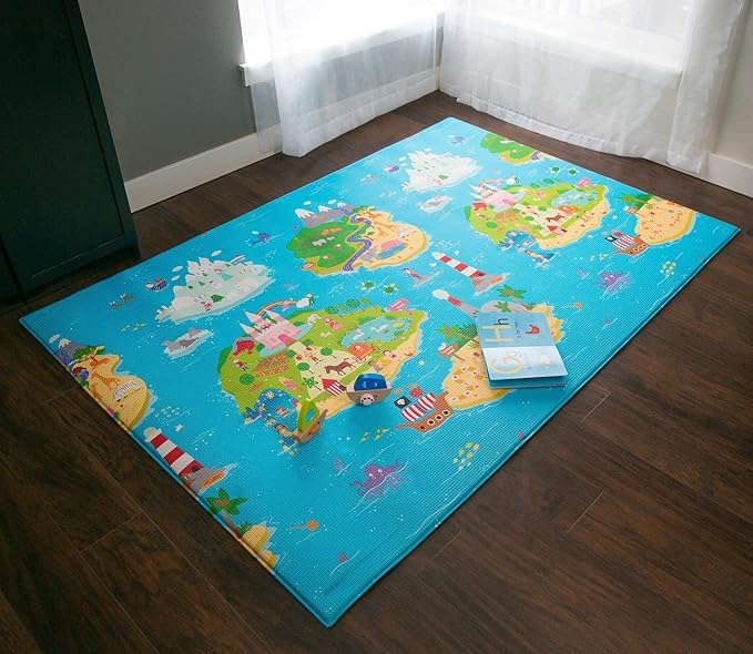 Baby Care Play Mat 82'' x 55'' Original One-Piece Reversible Rollable - Image 2