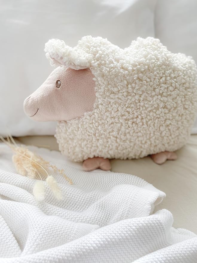 MON AMI Lamb Shaped Pillow – 13.5x12 Inch Plush Sheep Cushion | Soft Decorative - Image 2