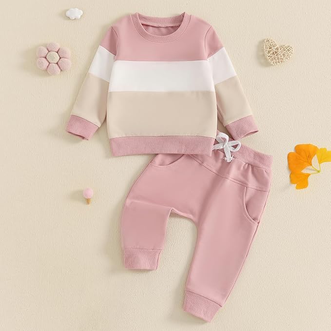 Fernvia Toddler Baby Girl Clothes 3 6 9 12 18 24 Months Fall Outfits Solid Long - Image 2