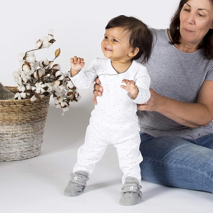 Burt's Bees Baby Unisex Booties Organic Cotton Newborn Essentials Shoes - Image 6