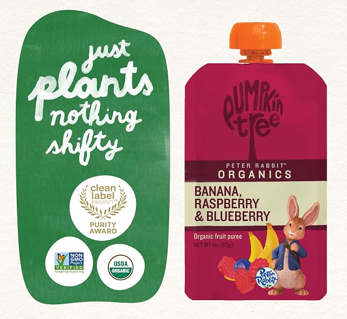 Pumpkin Tree Peter Rabbit Organics, Organic Raspberry, Banana and Blueberry - Image 5