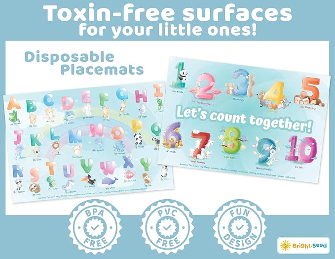 Disposable Placemats for Baby, Toddlers and Kids, 40 Disposable Baby Placemats - Image 2