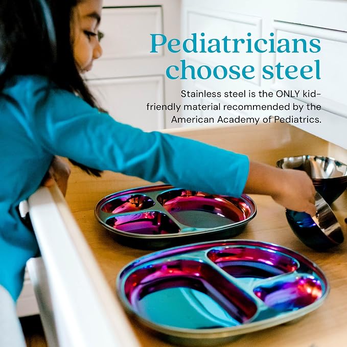 Ahimsa Stainless Steel Kids Plates - Image 3