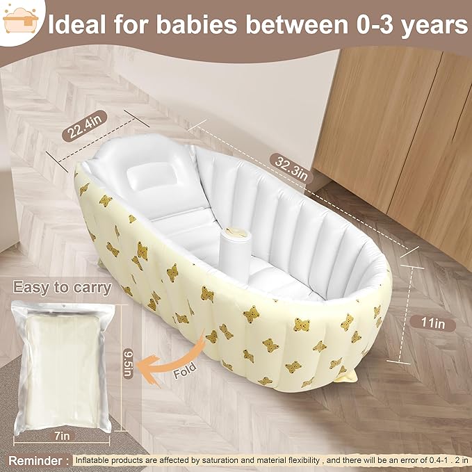 Mink Newborn to Toddler Bath Tub, Inflatable Baby Bathtub - Image 5