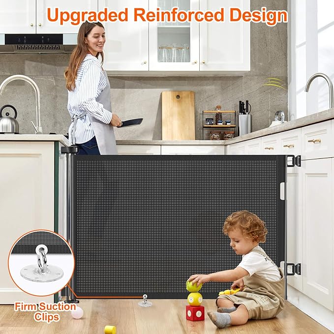71 inch Retractable Baby Gates, EZIGO Extra Wide Baby Gate - Image 3