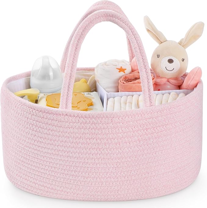 Maliton Baby Diaper Caddy Organizer, Cotton Rope Diaper Caddy Basket, Large by Maliton
