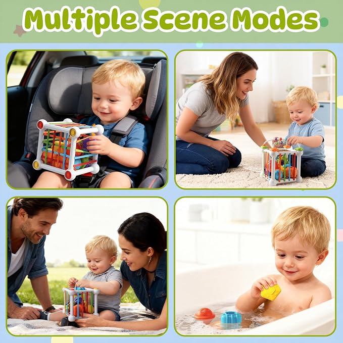 Montessori Sensory Cube for Toddlers 18 Months + | Educational Activity Center - Image 4