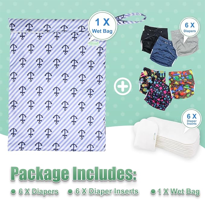 wegreeco Cloth Diapers 6 Pack - Image 6