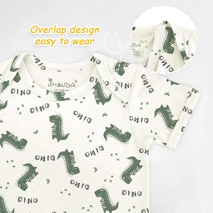 Jimonda Baby Bodysuits Rayon from Bamboo Short Sleeve Baby Boys Girls Rompers - Image 2