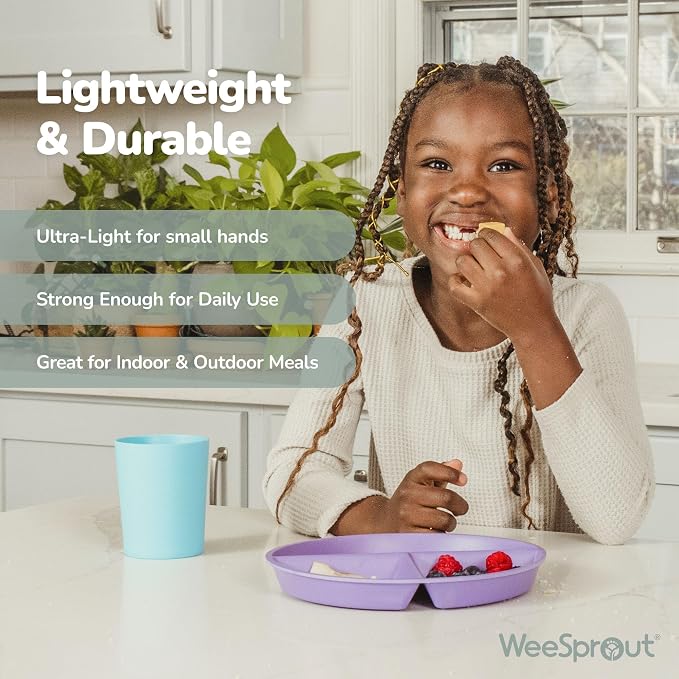 WeeSprout Divided Bamboo & Melamine Plates - Image 6
