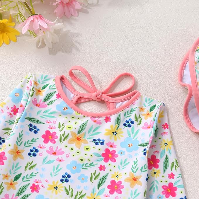 YOUNGER TREE Infant Baby Girls Swimsuit Long Sleeve Swimsuits One Piece - Image 4