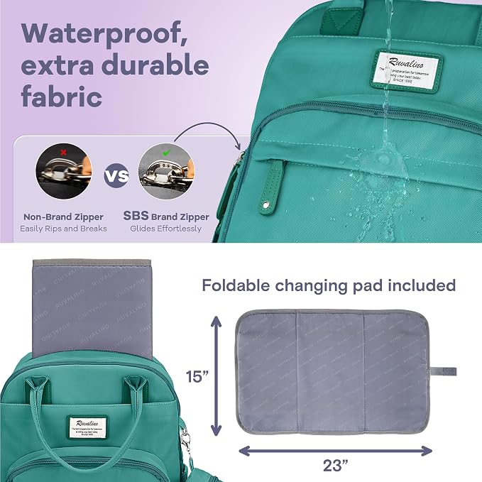RUVALINO Diaper Bag Backpack-Multifunction Baby Travel Bag - Image 4