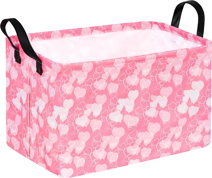 Rectangle Heart Partten Kids Gift Storage Basket Home Shelf Storage Basket by Unknown
