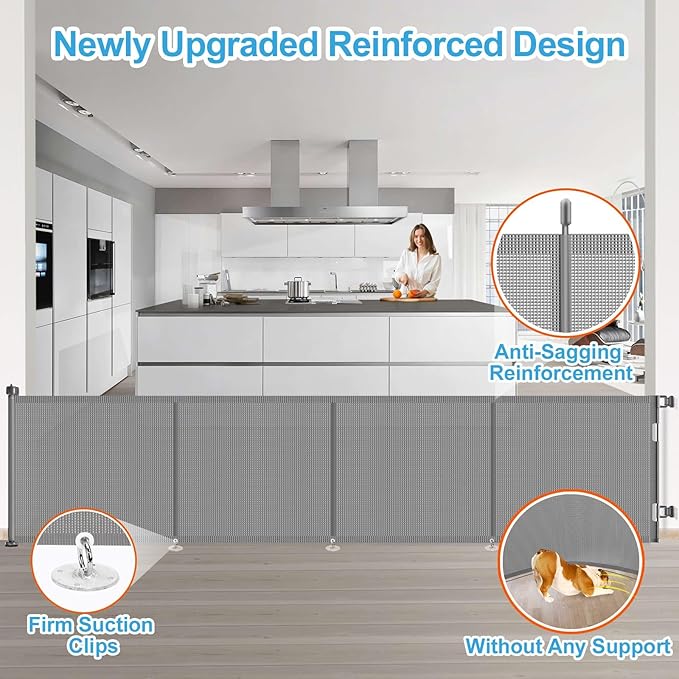 Upgrade 180 inch Retractable Baby Gates, EZIGO Extra Wide Baby Gate - Image 3
