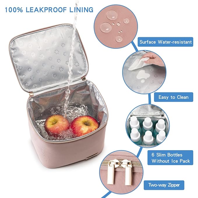 Breast Milk Cooler Bag with Ice Pack Fits 4 Baby Bottles Up to 9 Ounce - Image 3