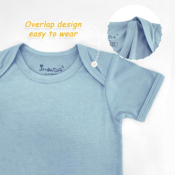 Jimonda Baby Bodysuits Rayon from Bamboo Short Sleeve Baby Boys Girls Rompers - Image 5