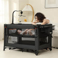 5 in 1 Pack and Play, Baby Bassinet Bedside Sleeper, Baby Playard, Bedside Crib by A2DAO