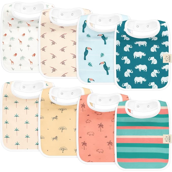 KeaBabies 8-Pack Organic Baby Bibs by KeaBabies