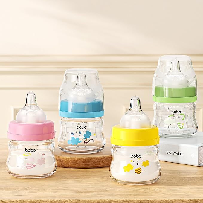 YOHKOH Glass Baby Bottles with Slow Flow Nipple, Newborn Anti-Colic Baby Bottles - Image 8