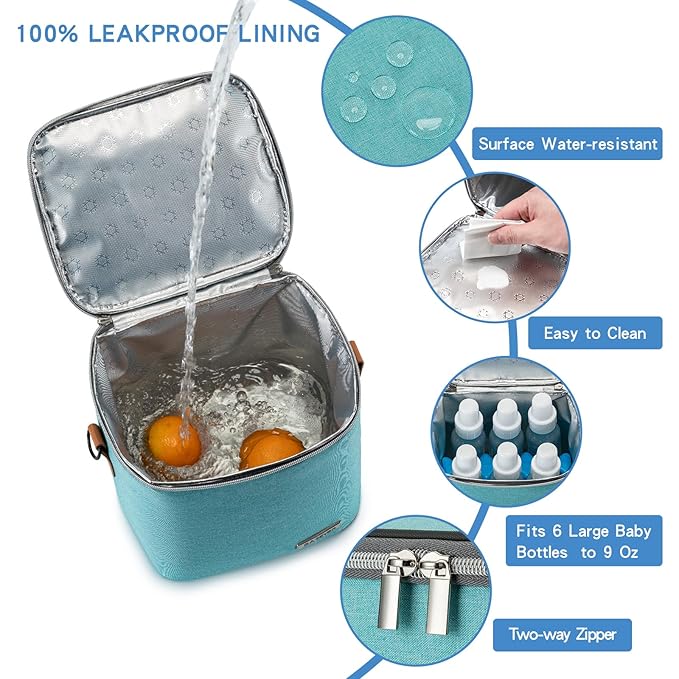 Breastmilk Cooler Bag with Ice Pack Fits 6 Baby Bottles Up to 9 Ounce, Baby - Image 3