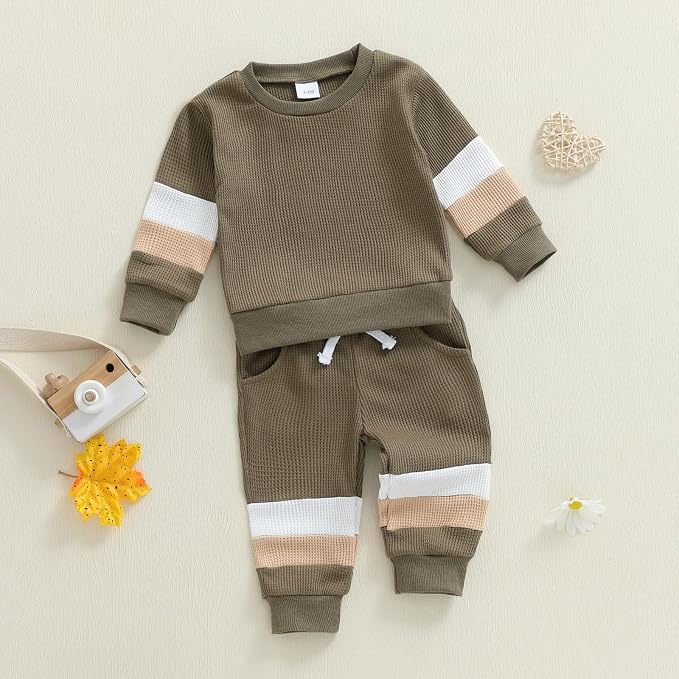 Kuriozud Toddler Baby Boy Fall Winter Clothes Long Sleeve Crewneck Pullover - Image 4