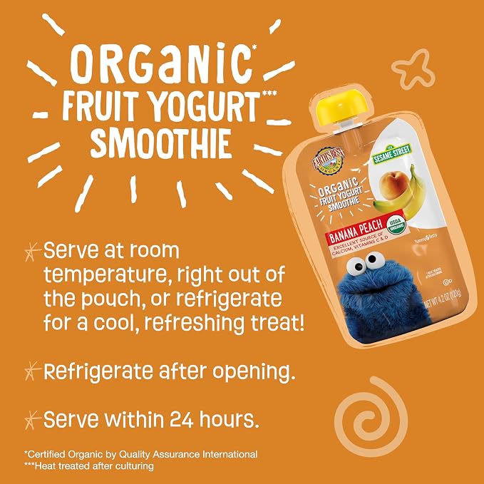 Earth's Best Organic Yogurt Smoothie Pouches, 24+ Months, Fruit Yogurt Smoothie - Image 2