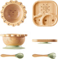 Suction Plates Bowls Set for Baby Toddler Non-Toxic Bamboo Feeding Set by BABY+REMEMBER