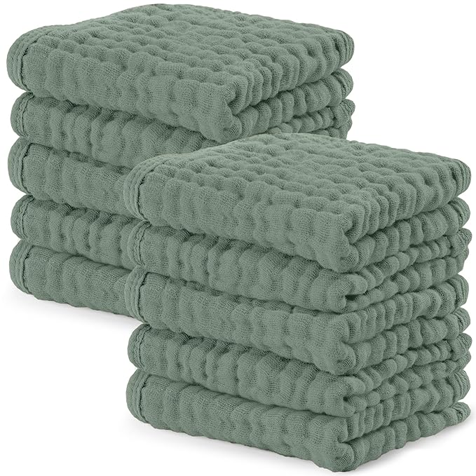 Comfy Cubs Muslin Baby Washcloths 10 Pack by ComfyCubs