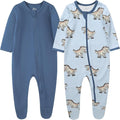O2 BABY Baby Boys Girls Organic Cotton Zip-Front Sleeper Pajamas, Footed Sleep by O2BABY