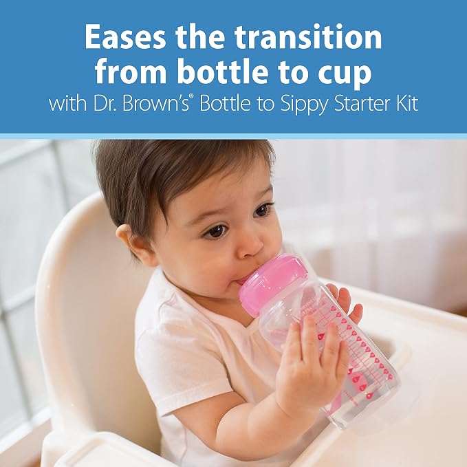 Dr. Brown’s Anti-Colic Options+ Wide-Neck Sippy Bottle Starter Kit, - Image 2