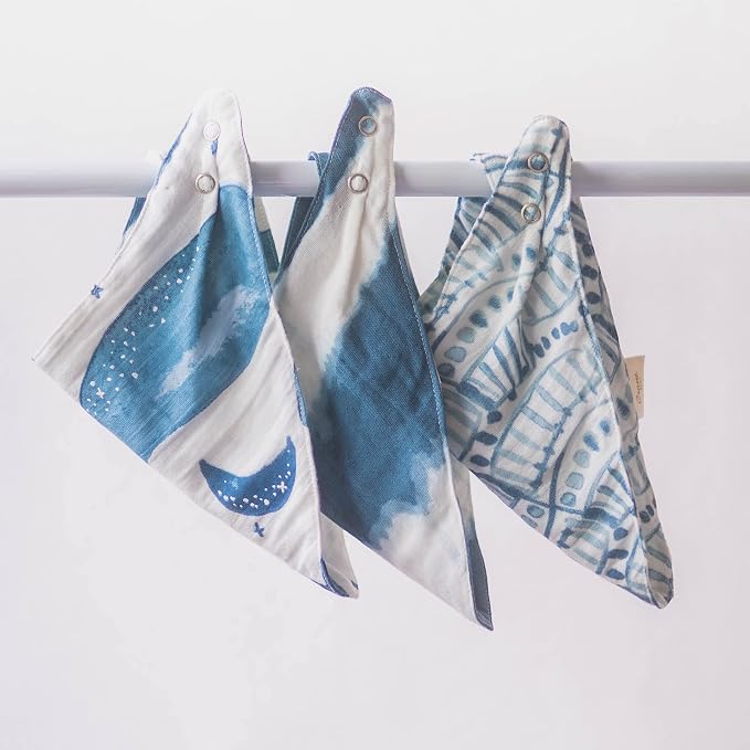 Crane Baby Soft Muslin Baby Bib Set, Adjustable and Absorbent Bandana Style Bibs - Image 3
