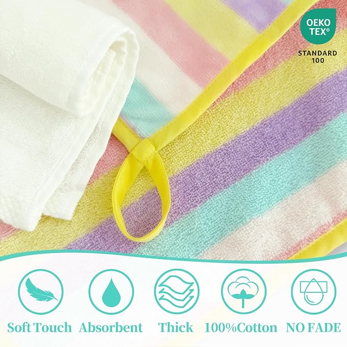 VOOVA & MOVAS 6 Pack 100% Cotton Baby Washcloths | 12x12 Inches | Highly - Image 2