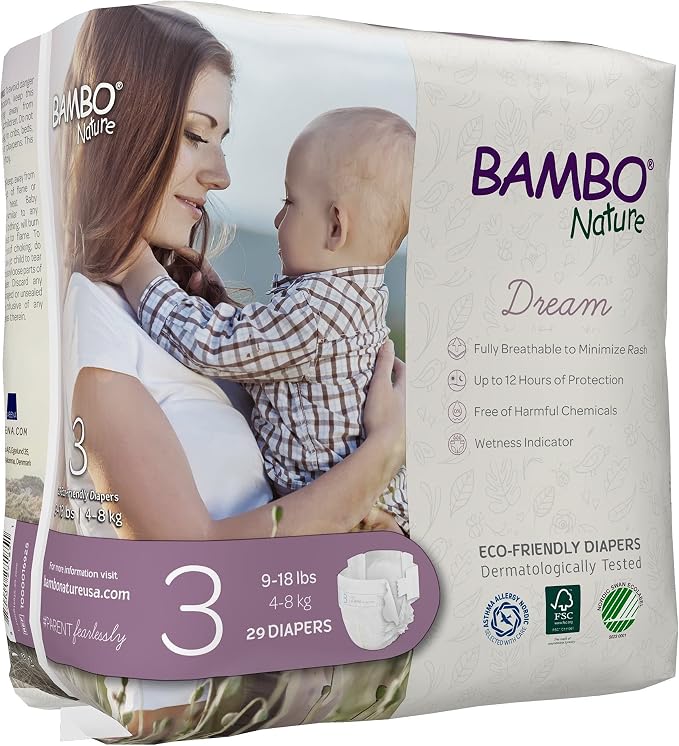 Bambo Nature Hypoallergenic Dream Baby Diapers, Premium Eco-Labeled Sustainable - Image 3