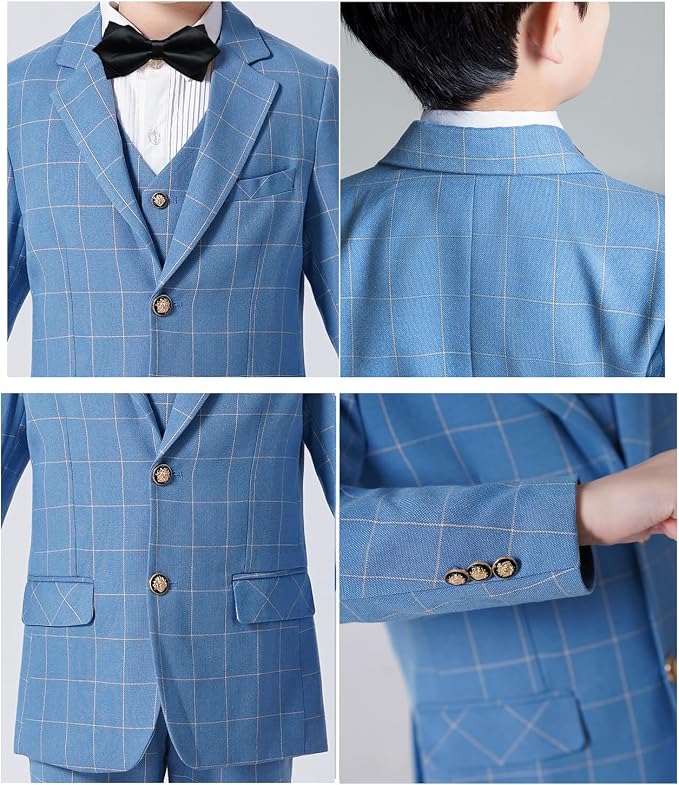 Boys Suit for Kids Tuxedo Suits for Wedding Formal Suit Set Toddler Boy Dress - Image 6