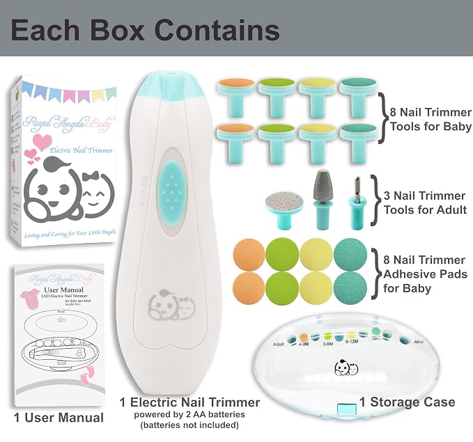 Baby Nail Trimmer 21 in 1, Usage Labeled Case & 13 Extra Replacement Tools - Image 3