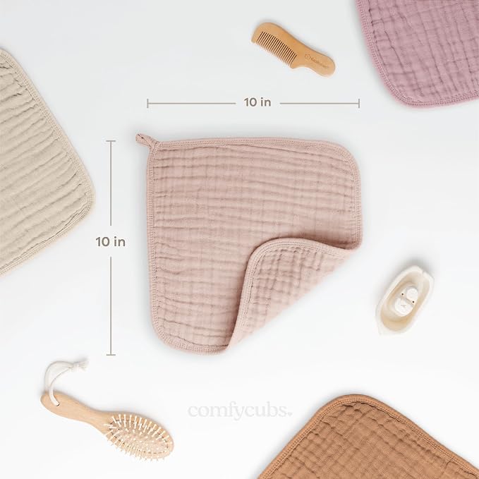 Comfy Cubs Muslin Baby Washcloths 10 Pack - Image 3