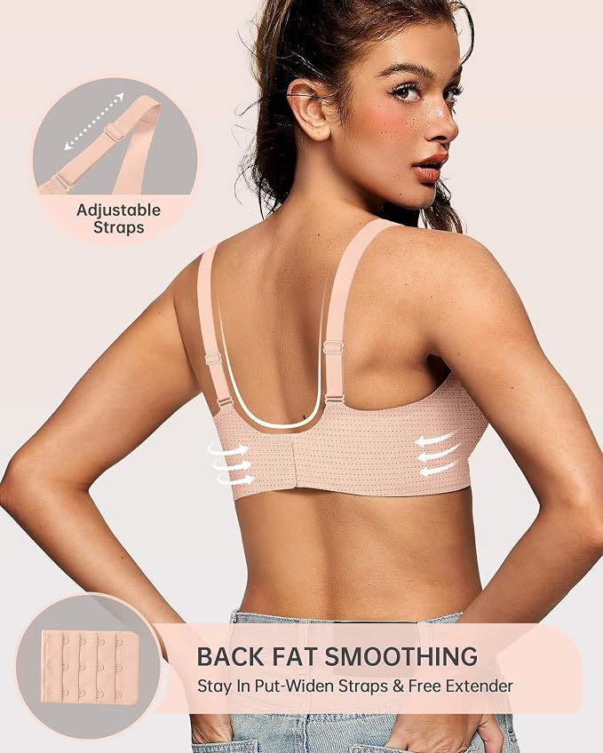 OEAK Womens Deep V Bras Wireless Comfortable Bra Supportive No Underwire Bras - Image 3