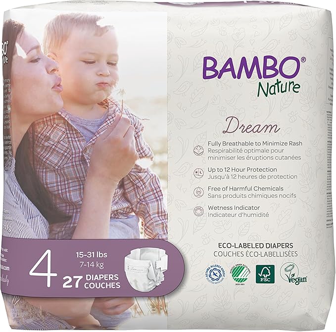 Bambo Nature Hypoallergenic Baby Diapers, Eco-Labelled Sustainable Diapers by BamboNature