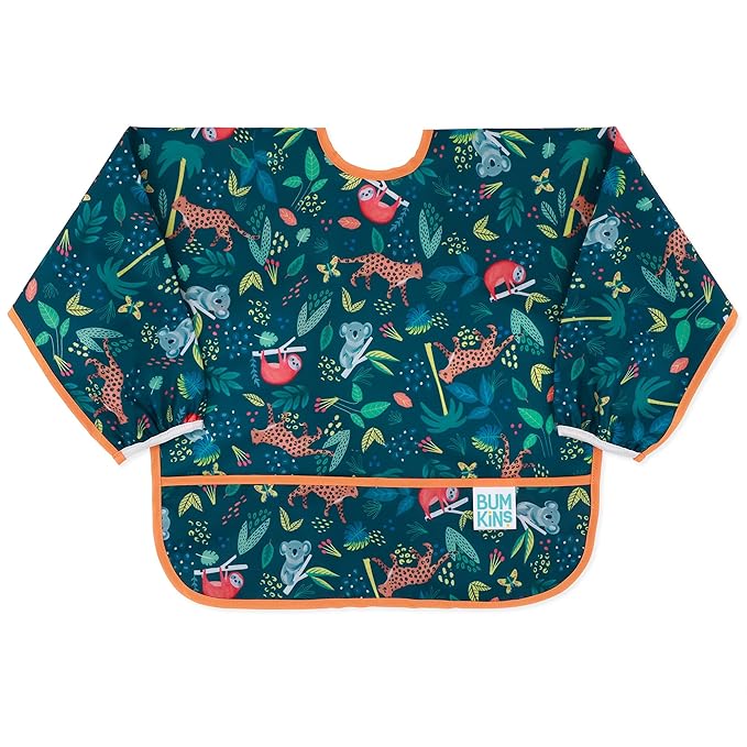 Bumkins Sleeved Bib for Girl or Boy, Baby and Toddler for 6-24 Mos, Essential by Bumkins