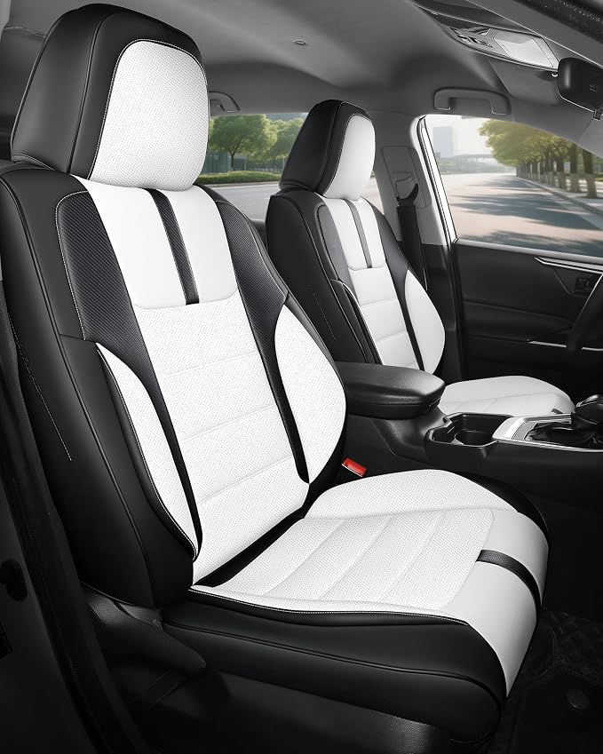 FREESOO Black White Front Car Seat Covers - Image 9