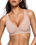 OEAK Womens Deep V Bras Wireless Comfortable Bra Supportive No Underwire Bras by OEAK
