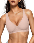 OEAK Womens Deep V Bras Wireless Comfortable Bra Supportive No Underwire Bras by OEAK
