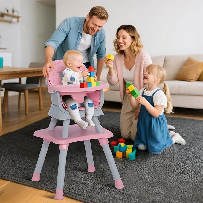 Baby High Chair, 8 in 1 Convertible Highchairs - Image 6